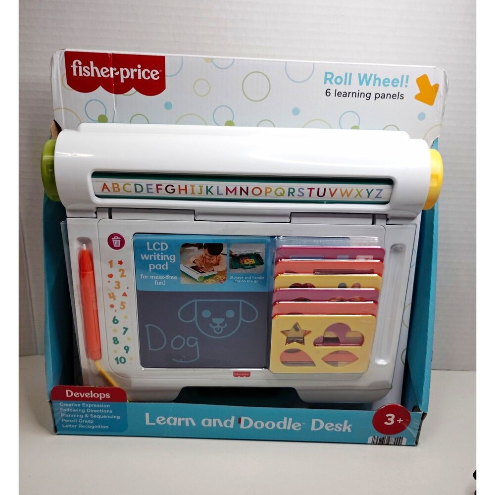 Fisher-Price Learn & Doodle Desk LCD Writing Pad w/ Roll Wheel Age 3-4